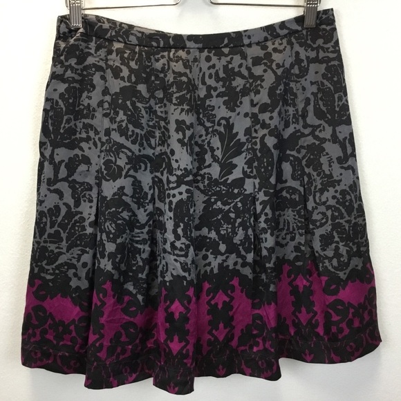 Marc Aurel Abstract Floral Print Silk Skirt - Picture 4 of 9